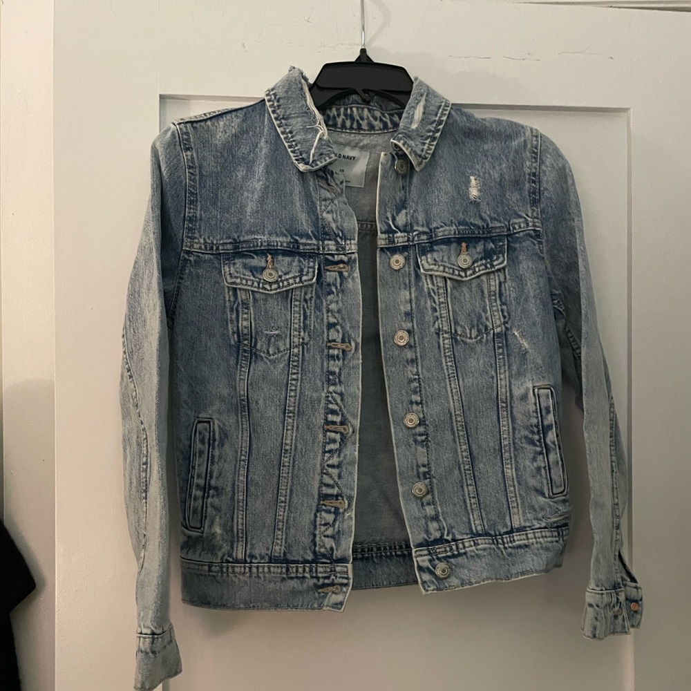 Old Navy Distressed Classic Jean Jacket - Picture 2 of 5